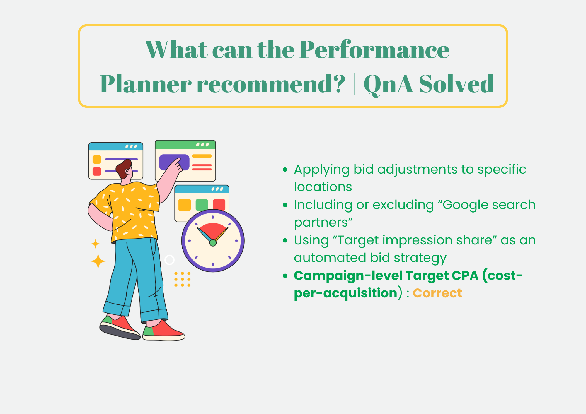 What can the Performance Planner recommend QnA Solved